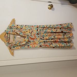 Judith March Beige and Aqua Floral Dress